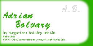 adrian bolvary business card